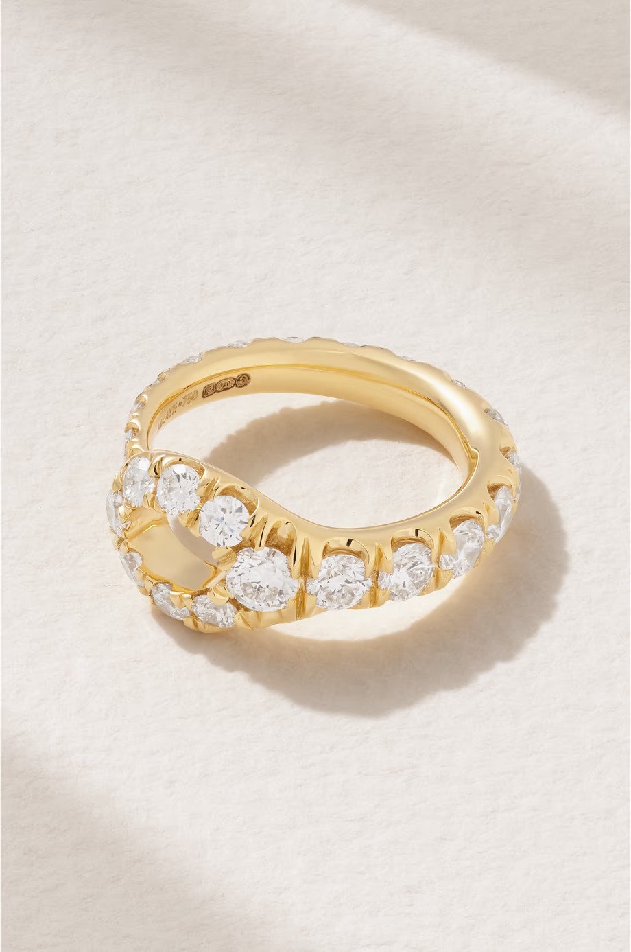 Melissa Kaye + Lola Needle Large 18-Karat Gold Diamond Ring