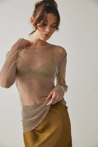 Free People + Intimately Filter Finish Long Sleeve in Blush Sands