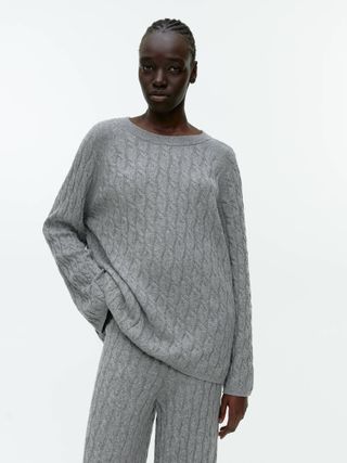 Arket + Recycled Cashmere Relaxed Cable-Knit Jumper
