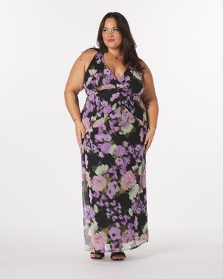 What Lo Wants + Elizabeth Halter Maxi Dress in Jaded Floral