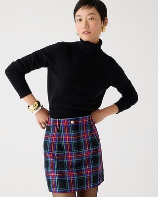 J.Crew + Trouser Mini Skirt in Stewart Tartan