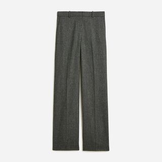 J.Crew Collection + Full-Length Sydney Wide-Leg Pants in Pinstripe Italian Wool Blend With Lurex Metallic Threads