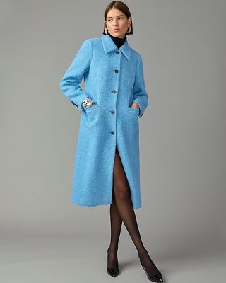 J.Crew Collection + A-Line Topcoat in Italian Wool-Bouclé Blend