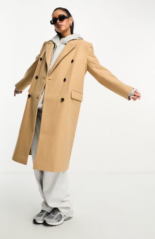 ASOS Design + Double Breasted Dad Coat