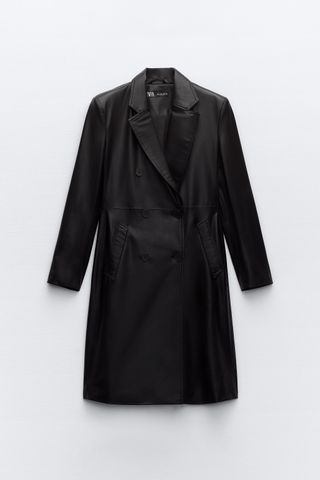 Zara + Faux Leather Coat