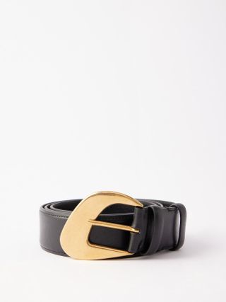 The Row + Effi Asymmetric-Buckle Leather Belt