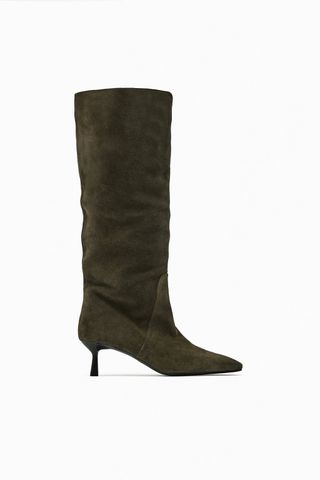 Zara + Suede Knee High Boots