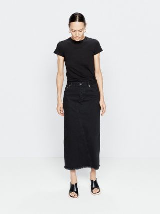 Raey + Split-Back Organic-Cotton Denim Skirt