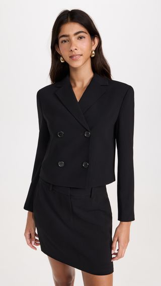 Theory + Crop Double Breasted Jacket