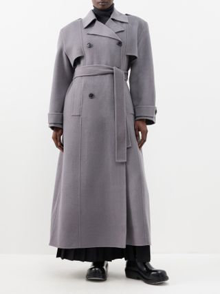 The Frankie Shop + Nikola Double-Breasted Wool-Blend Trench Coat