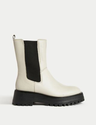Marks & Spencer + Leather Chelsea Flatform Ankle Boots