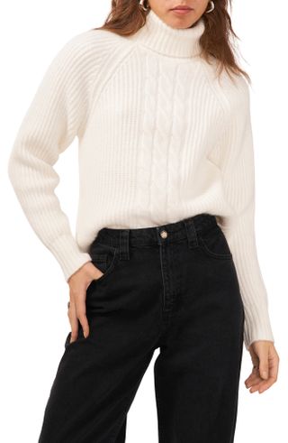 1.State + Back Cutout Turtleneck Sweater