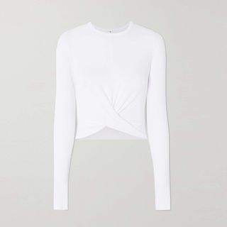 ALO + Cropped Twisted Stretch-Modal Top