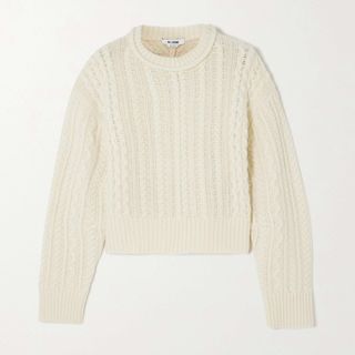 Re/Done + Cable-Knit Wool Sweater
