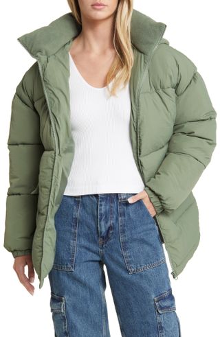 BP. + Hooded Longline Puffer Jacket