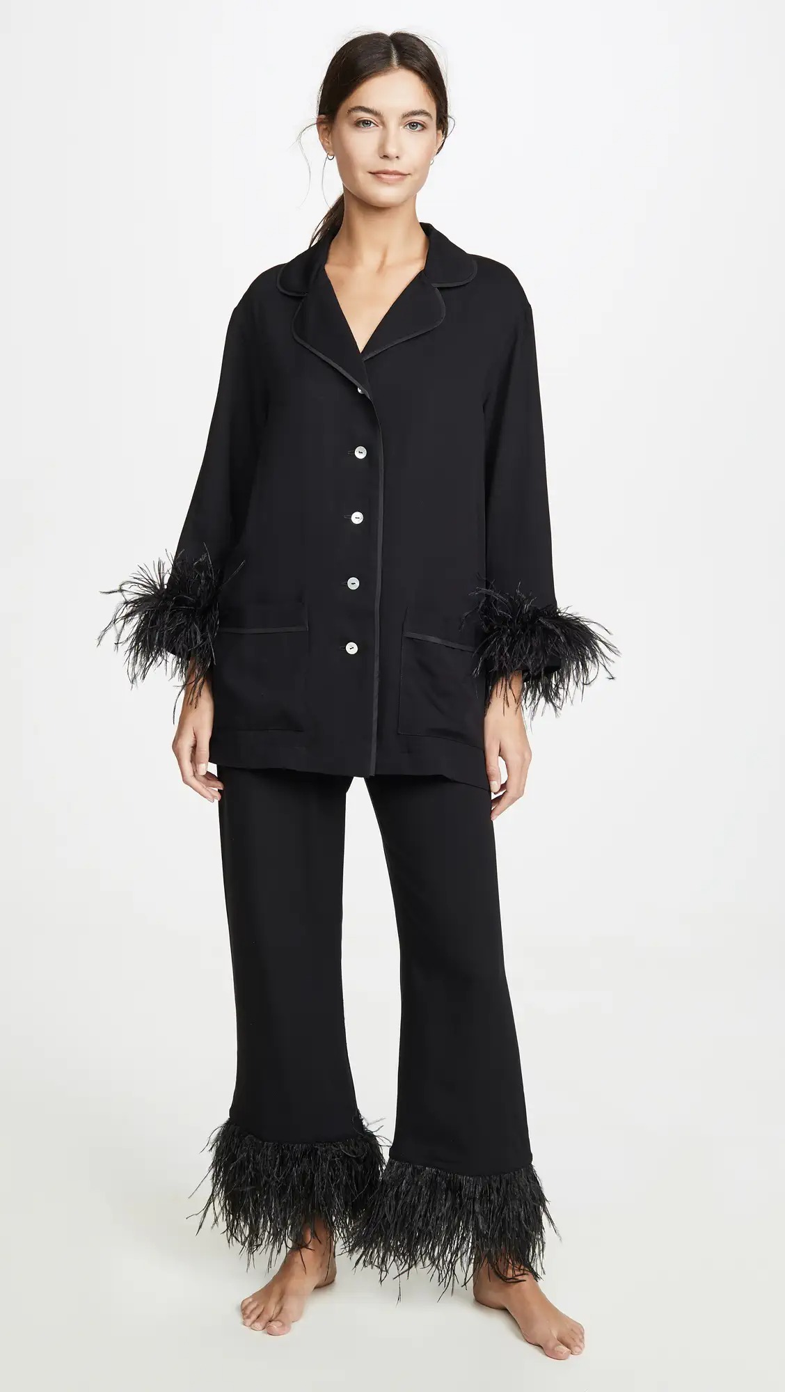 Sleeper + Party Pajama Set With Double Feathers