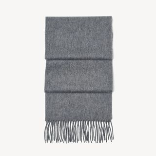 Aspinal of London + Pure Cashmere Scarf in Mid-Grey Cashmere