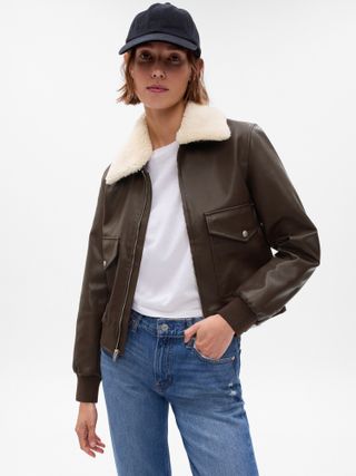 Gap + Vegan Leather Flight Jacket