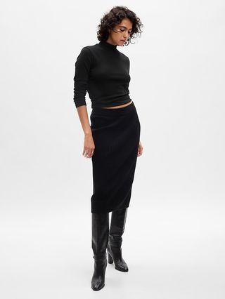 Gap + CashSoft Rib Midi Sweater Skirt