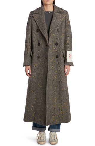 Golden Goose + Long Double Breasted Wool Coat