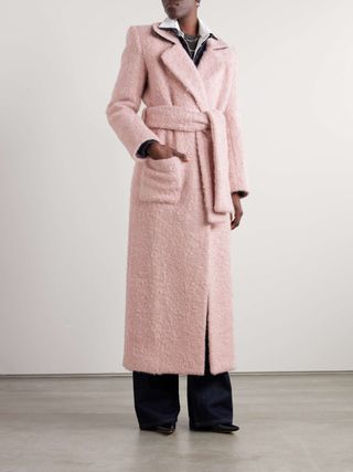 Sergio Hudson + Belted Mohair and Wool-Blend Coat