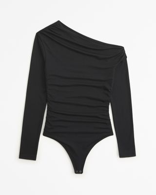 Abercrombie & Fitch + Long-Sleeve Asymmetrical Draped Bodysuit