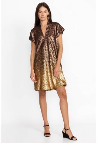 Johnny Was + Sequin Gold Alma Dress