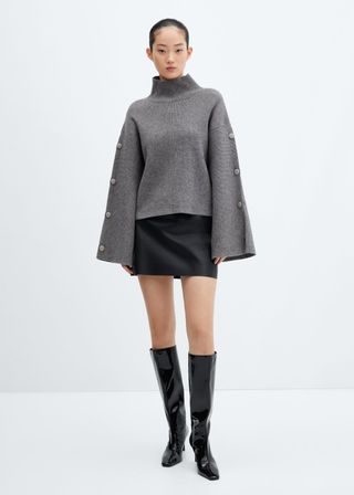 Mango + Buttoned Sleeves Sweater
