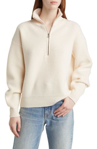 Nordstrom + Half Zip Wool & Cashmere Sweater