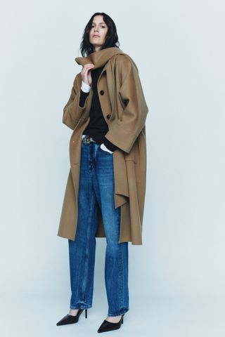 Zara + Double Sided Wool Coat