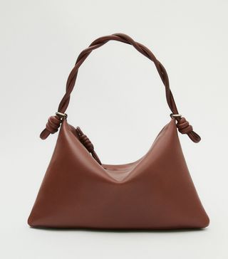 Massimo Dutti + Mini Nappa Leather Shoulder Bag With Plaited Strap