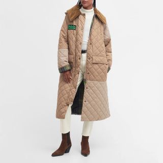 Barbour X Ganni + Barbour X Ganni Burghley Quilted Recycled Shell Coat