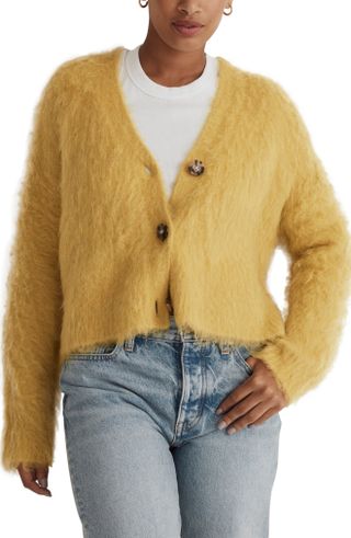 Madewell + Brushed V-Neck Cardigan Sweater