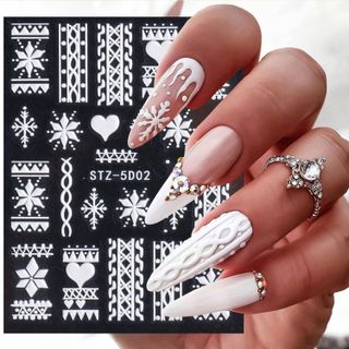 Kasuwa + 5D Embossed Snowflake Nail Art Stickers