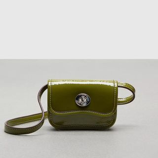 Coachtopia + Wavy Wallet With Crossbody Strap in Crinkled Patent Coachtopia Leather