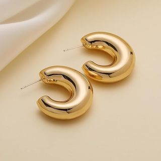 Apsvo + Chunky Gold Hoop Earrings