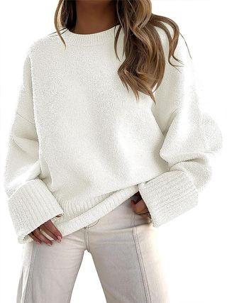 Anrabess + Long Sleeve Oversized Fuzzy Knit Sweater