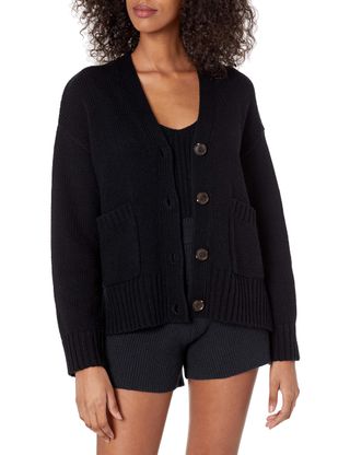 The Drop + Brigitte Chunky Button-Front Ribbed Cardigan