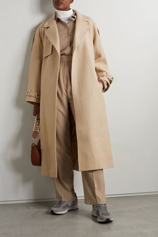 The Frankie Shop + Suzanne Belted Wool-Blend Felt Trench Coat