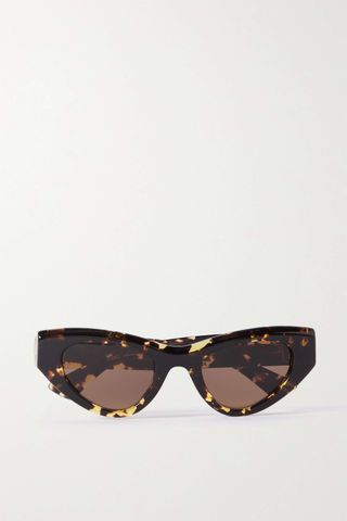 Bottega Veneta Eyewear + Cat-Eye Tortoiseshell Acetate Sunglasses