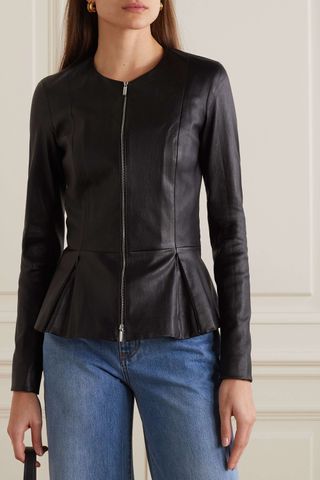 The Row + Anasta Leather Peplum Jacket