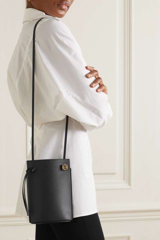 Loewe + Dice Pocket Embellished Leather Shoulder Bag