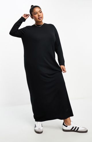 Asos Design + Long Sleeve T-Shirt Maxi Dress