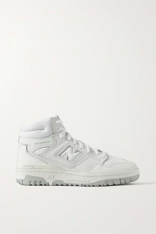 New Balance + 650 Mesh-Trimmed Leather High-Top Sneakers