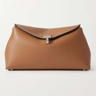 Toteme + T-Lock Textured-Leather Clutch