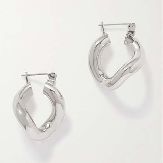 Laura Lombardi + Mini Anima Platinum-Plated Hoop Earrings