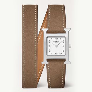 Hermès Timepieces + Heure H Small Stainless Steel and Leather Watch