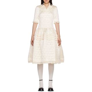 Shushu/Tong + Off-White Ruffled Tuck Midi Dress