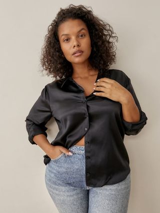 Reformation + Sky Relaxed Silk Top
