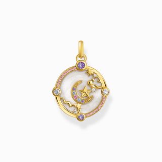 Thomas Sabo + Yellow-Gold Plated Pendant with Crescent Moon